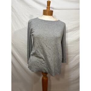 LOFT Grey Button Up Knit Sweater (Medium)